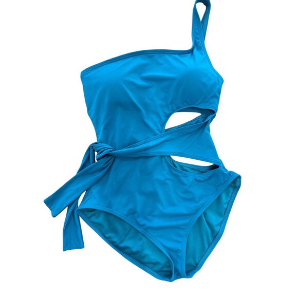 Women's Vince Camuto 1 Shoulder 1 piece w/ cutout and soft wrap waist, size 12 - Picture 2 of 12